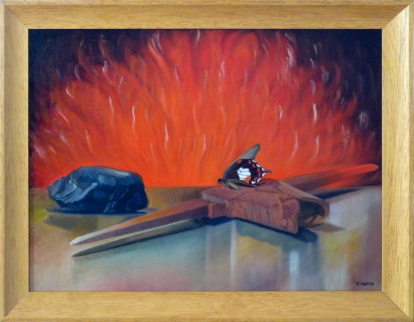 Annihilation (original oil painting, framed)