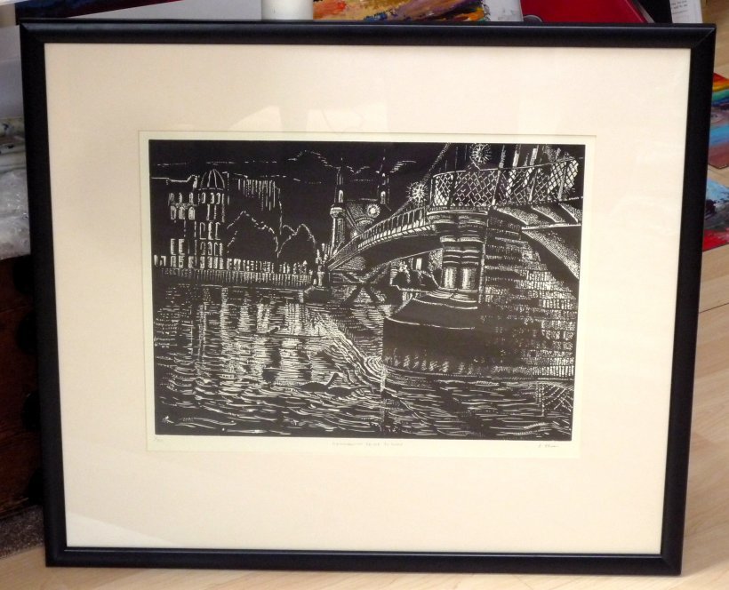 Hammersmith Bridge By Night (framed)