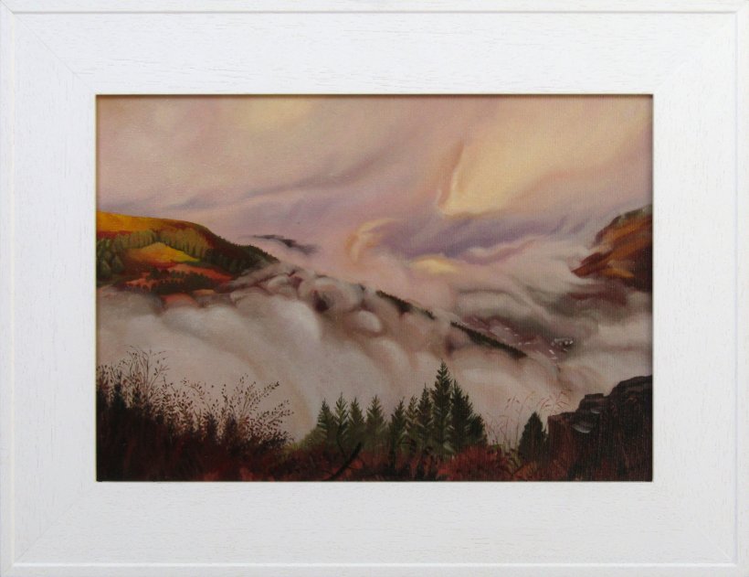 Mist Over Treherbert (original oil painting, framed)