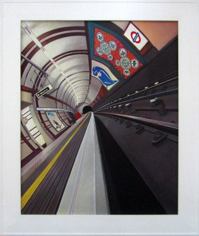 Hampstead Station (original oil painting, framed)